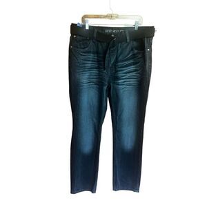 Denim & Rivets Men’s Belted Black Jeans Sz 38/32 NWT